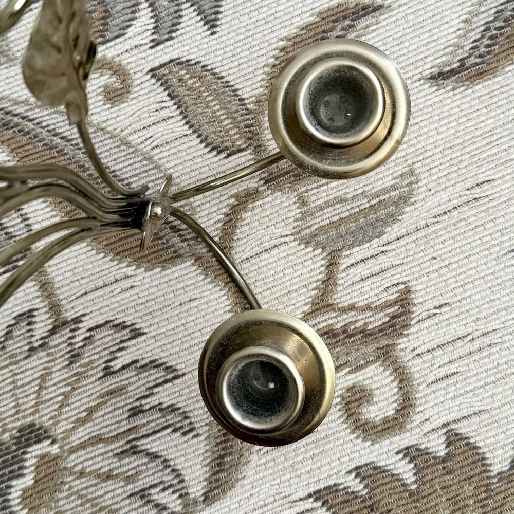 2 Home Interiors Vintage Candle Holders Wall Sconces Metal Brass Gold Tone MCM